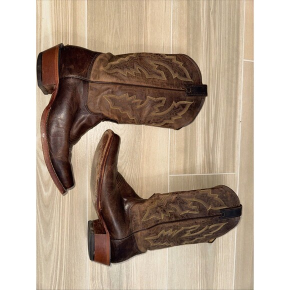 Justin cowboy boots mens 9 D Western Distressed Vintage Goat Leather main image 10
